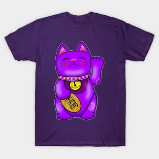 Purple For Oppurtunity Maneki Neko Lucky Cat T-Shirt